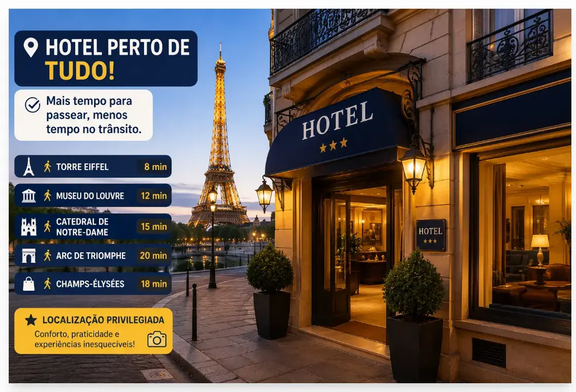 Ficar bem localizado faz toda a diferença para aproveitar mais a viagem.