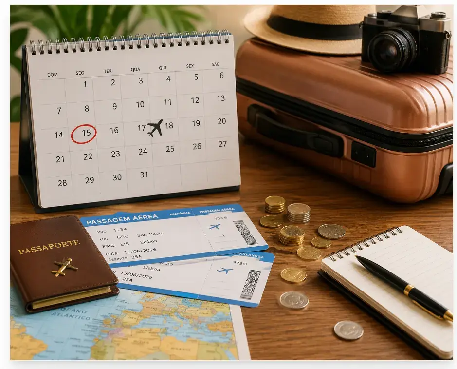 Planeje sua viagem com antecedência e economize mais em passagens, hospedagem e passeios.
