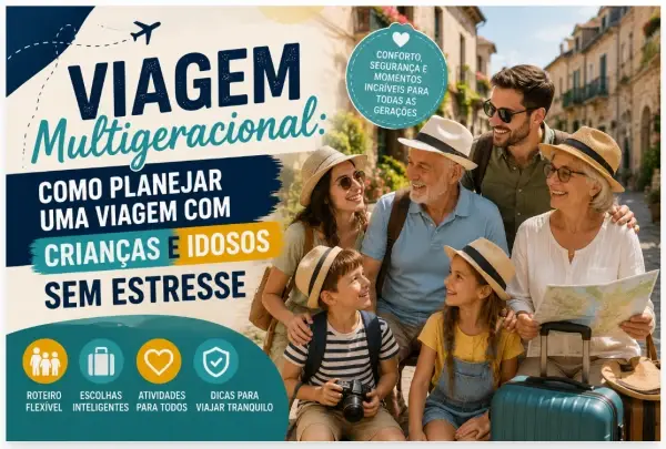 Viagem Multigeracional: Como Planejar uma Viagem com Crianças e Idosos Sem Estresse