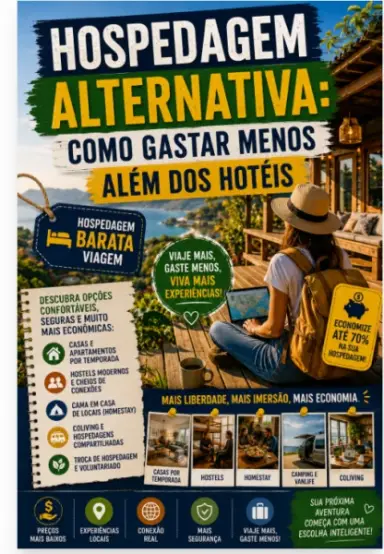 Hospedagem alternativa: como gastar menos alem dos hoteis Palavra-chave: hospedagem barata viagem