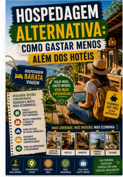 Hospedagem alternativa: como gastar menos alem dos hoteis Palavra-chave: hospedagem barata viagem