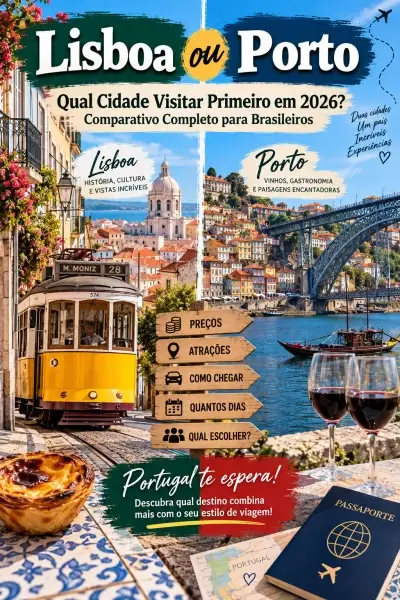 Lisboa ou Porto: Qual Cidade Visitar Primeiro em 2026? Comparativo Completo para Brasileiros