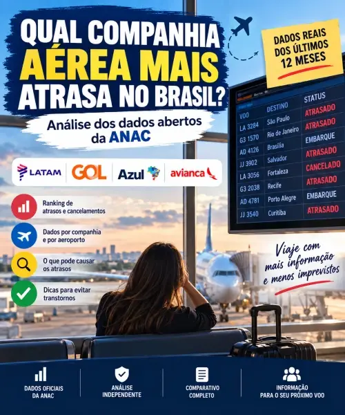 Qual companhia aérea mais atrasa no Brasil? Análise dos dados abertos da ANAC