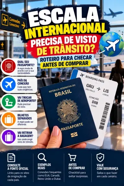 Escala internacional precisa de visto de trânsito? Roteiro para checar antes de comprar
