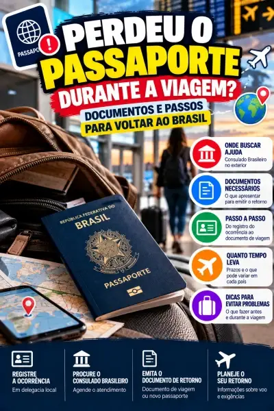 Perdeu o passaporte durante a viagem? Documentos e passos para voltar ao Brasil