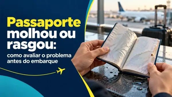 Passaporte molhou ou rasgou: como avaliar o problema antes do embarque
