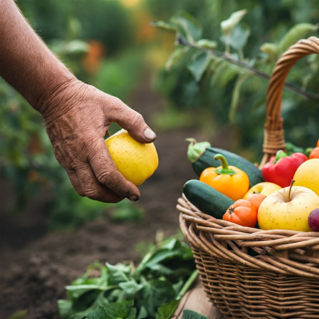 colheita de frutas e legumes