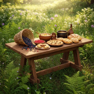 Mesa com comidas