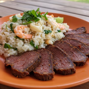 Carne de Sol e Arroz de Cuxá