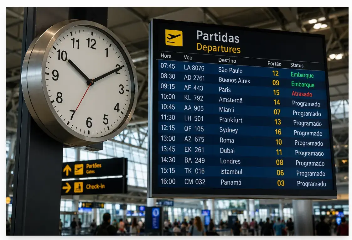 Acompanhar os horários dos voos é essencial para embarcar com tranquilidade e evitar imprevistos no aeroporto.