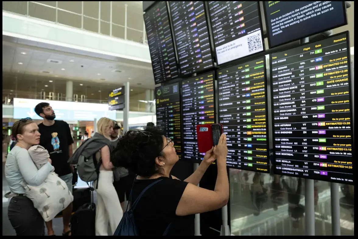 Painel do aeroporto;