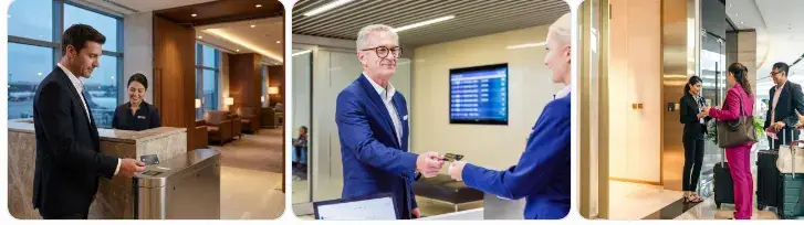 Antes de entregar o cartão na recepção, confirme no aplicativo se a visita está incluída.