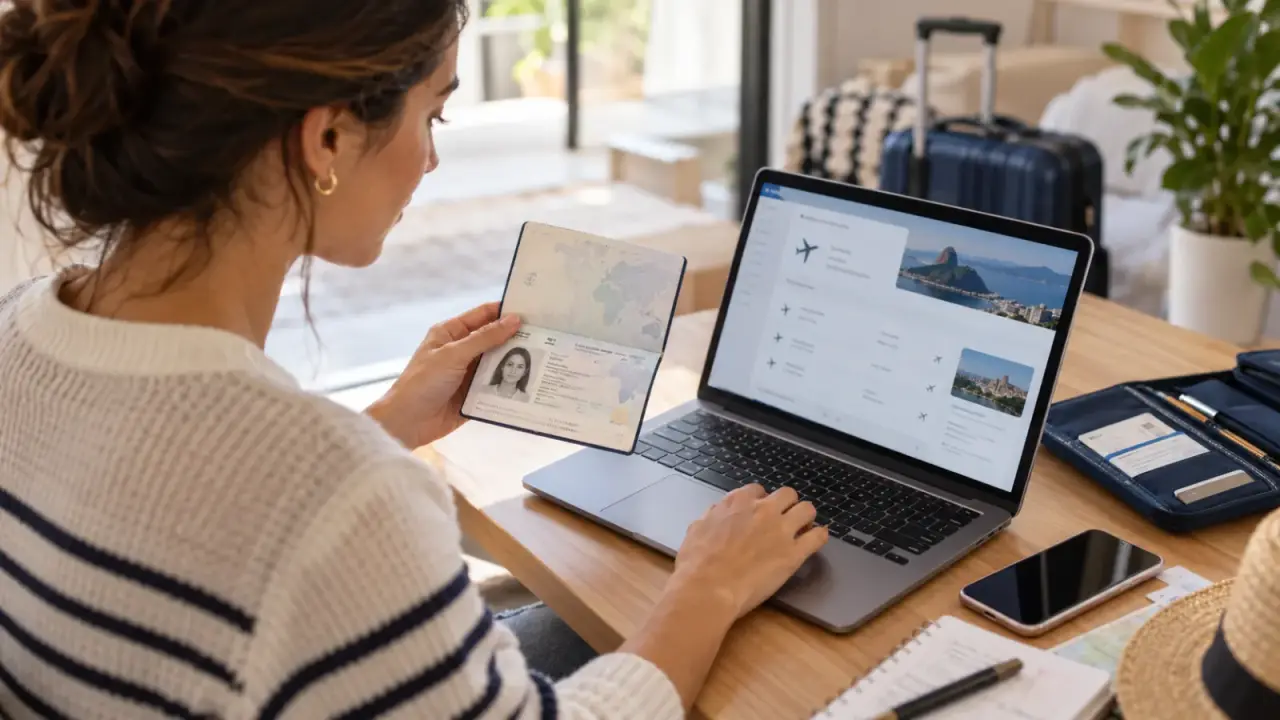 Conferindo o passaporte antes da viagem