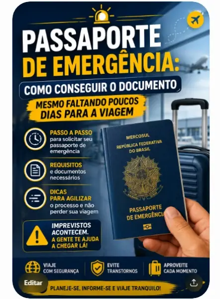 Passaporte de Emergência: Como Conseguir o Documento Mesmo Faltando Poucos Dias Para a Viagem