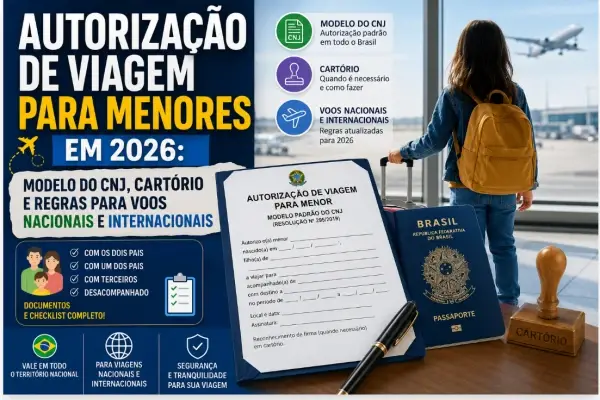 Autorização de Viagem para Menores em 2026: Modelo do CNJ, Cartório e Regras para Voos Nacionais e Internacionais