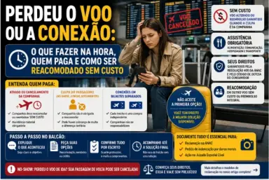 Perdeu o Voo ou a Conexão: O Que Fazer na Hora, Quem Paga e Como Ser Reacomodado sem Custo