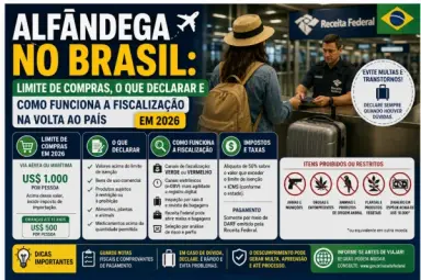 Alfândega no Brasil: Limite de Compras, O Que Declarar e Como Funciona a Fiscalização na Volta ao País em 2026