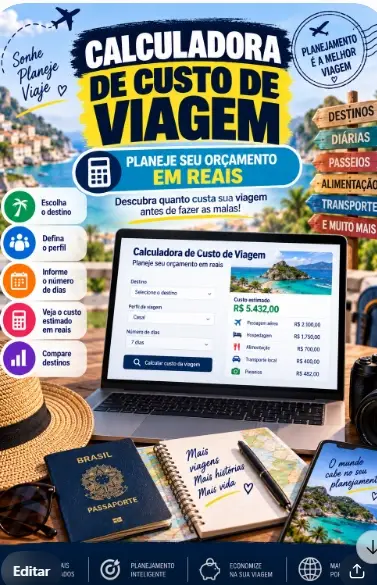 Calculadora de Custo de Viagem: planeje seu orçamento em reais