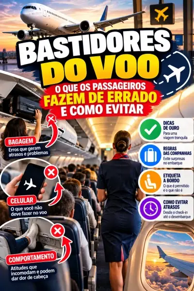 Bastidores do voo: o que os passageiros fazem de errado e como evitar
