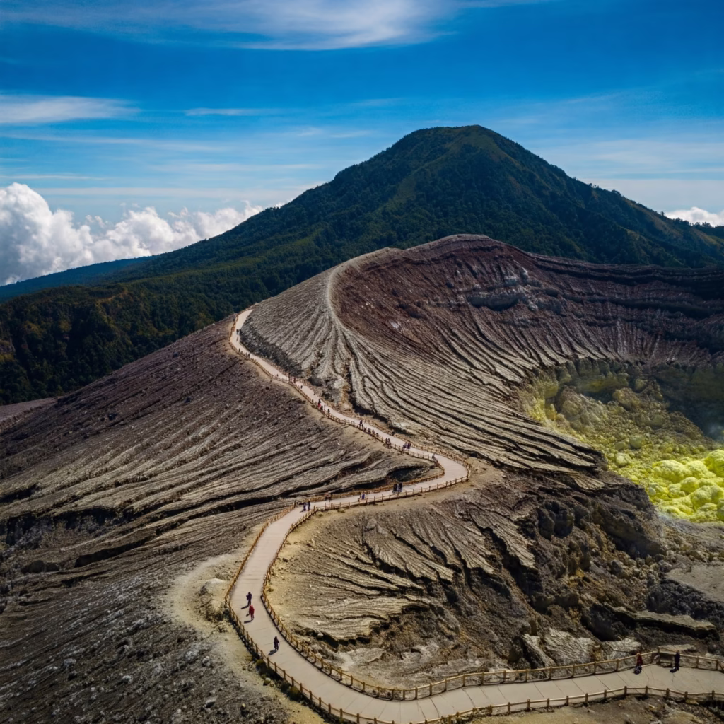 Trilha até o topo do vulcão Ijen (Indonésia)
