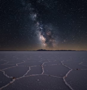 deserto de sal de noite