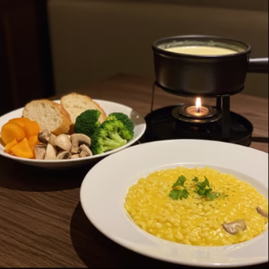 Fondue de queijo e Risoto