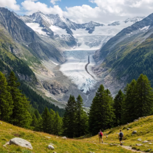 Trilha no Glaciar Aletsch