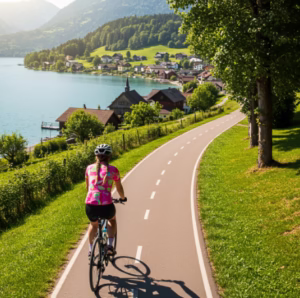 Ciclismo ao redor do lago