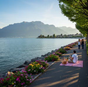 Passeio à beira do Lago Léman