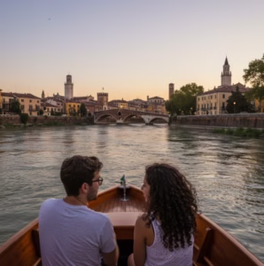 Passeio de barco no rio Adige