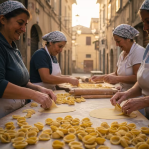 Produção artesanal de orecchiette